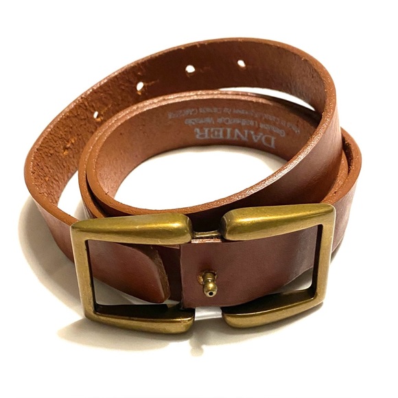 Danier Accessories - Danier Cognac Leather Belt Brass Buckle Women’s S Classic